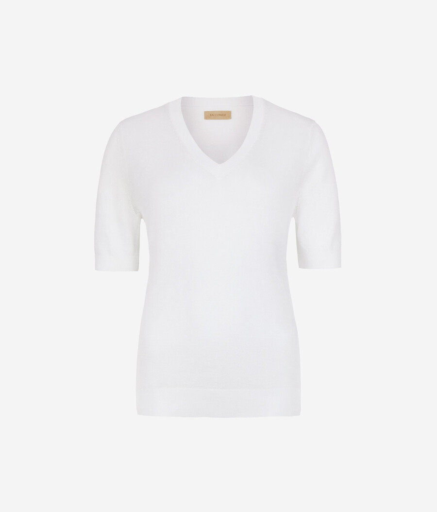 v-ausschnitt-t-shirt aus leinen und baumwolle