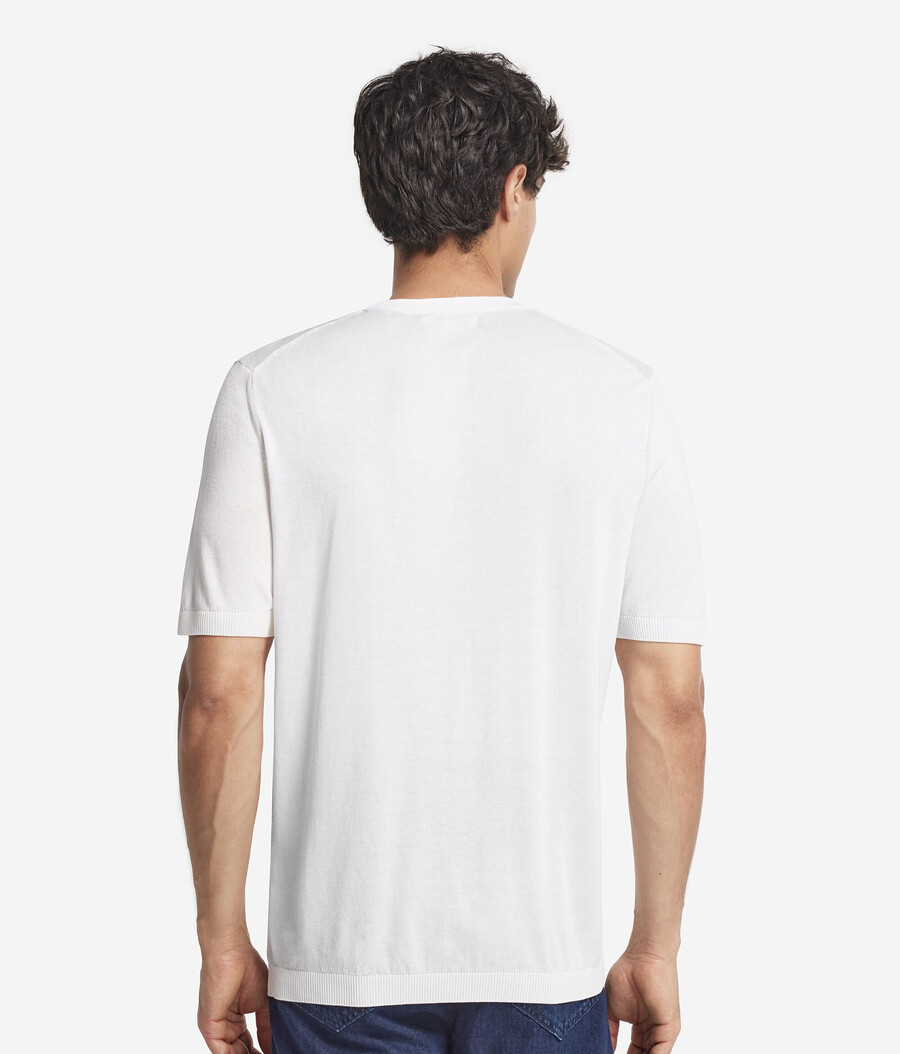 kurzärmeliges t-shirt aus seide und baumwolle