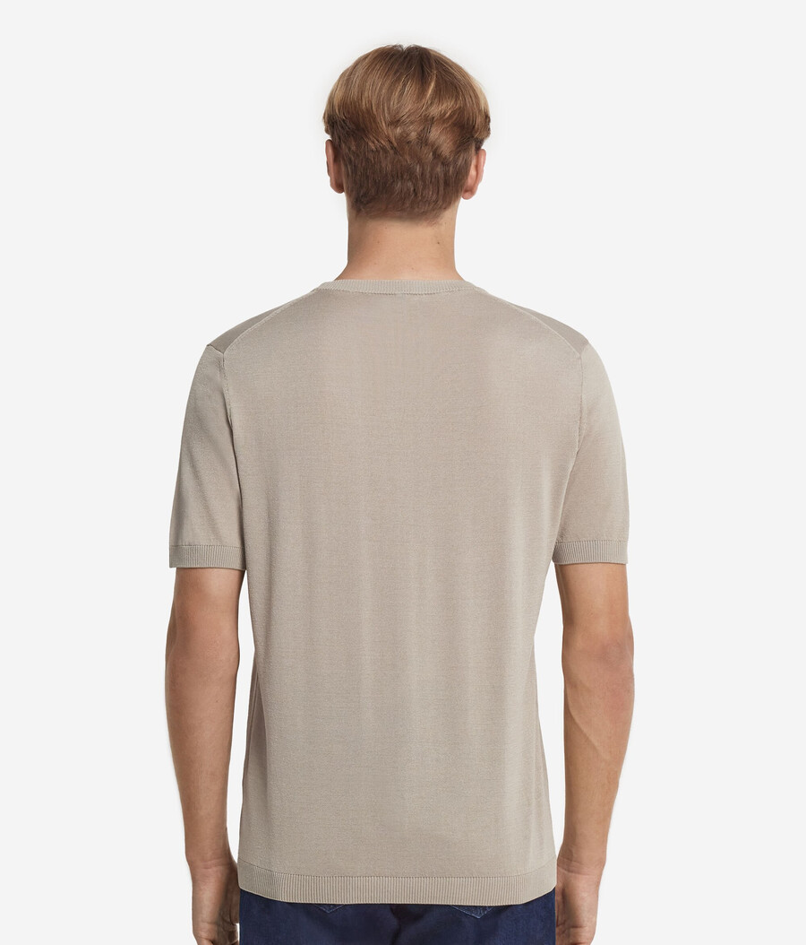 kurzärmeliges t-shirt aus seide und baumwolle