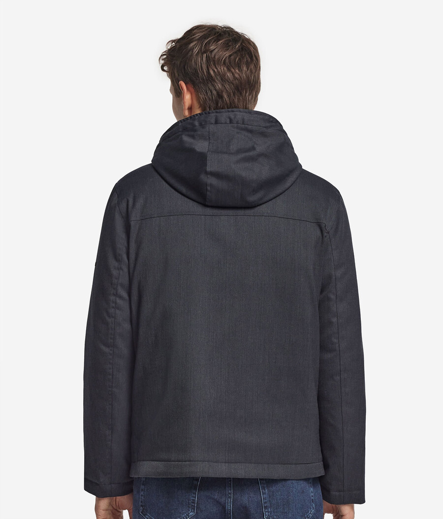 kapuzenjacke aus technischer wolle