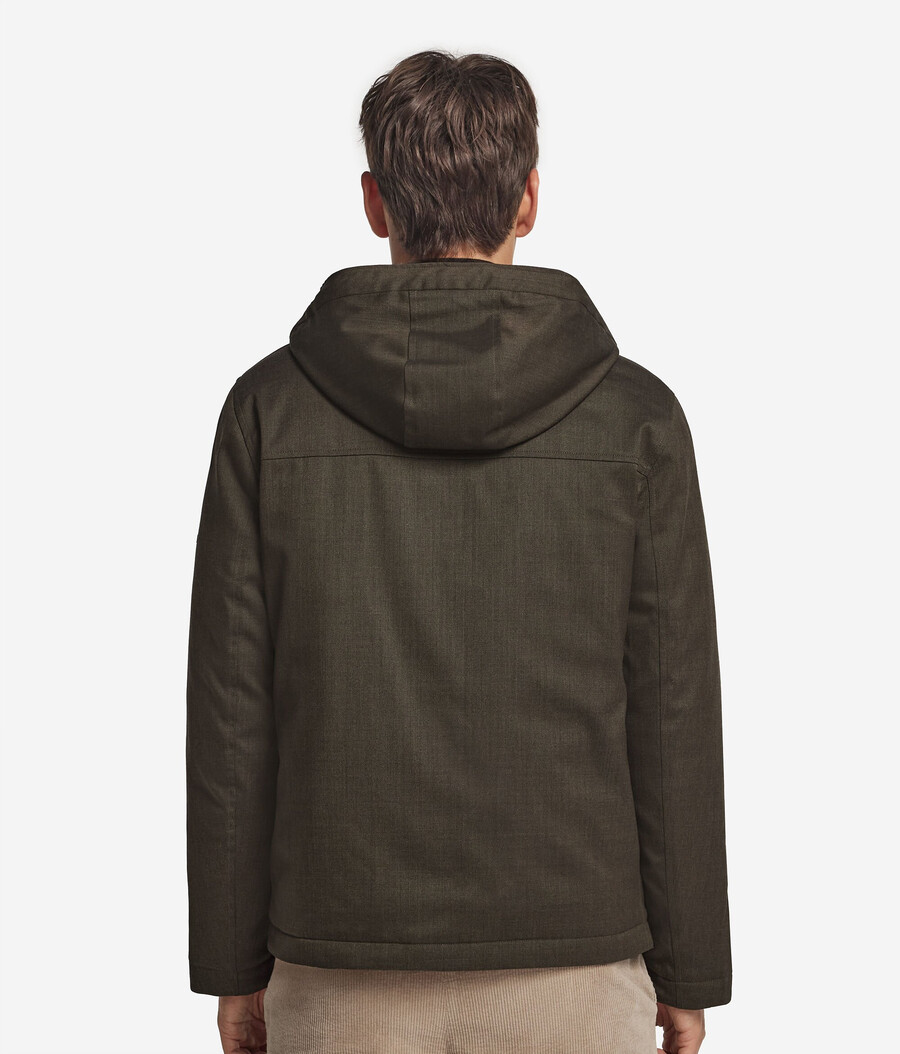 kapuzenjacke aus technischer wolle