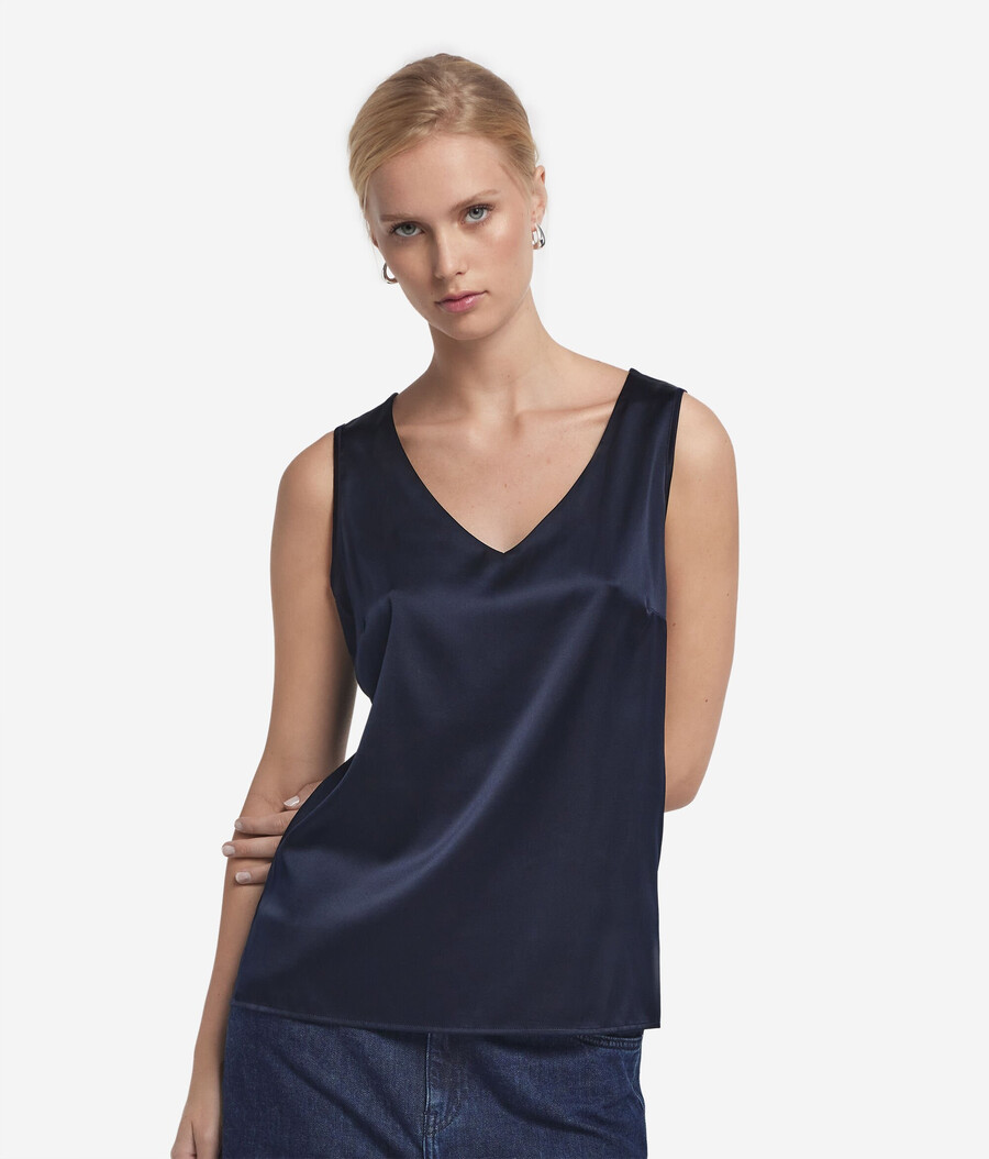 seiden-camisole mit v-ausschnitt