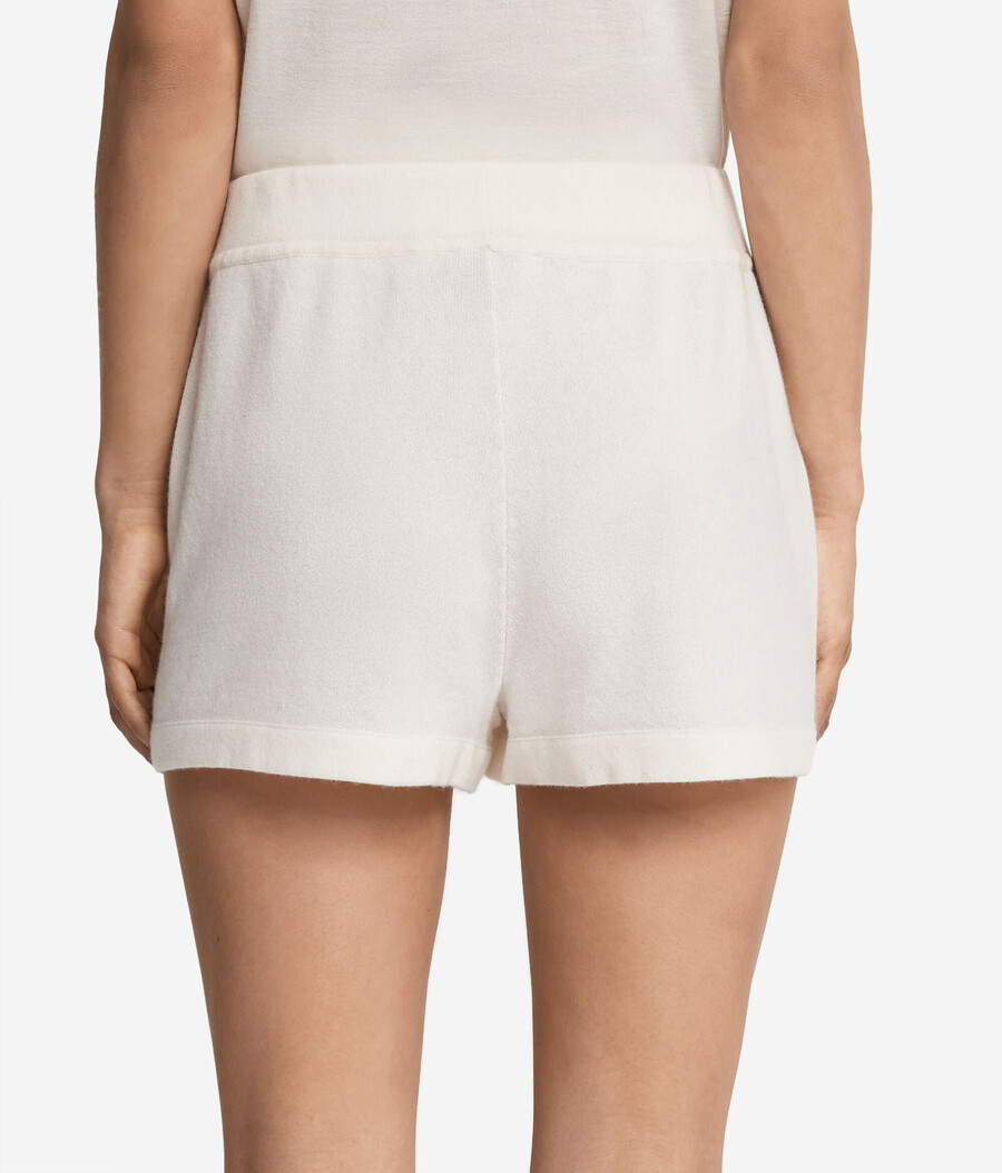 kaschmirshorts mit blumenstickerei