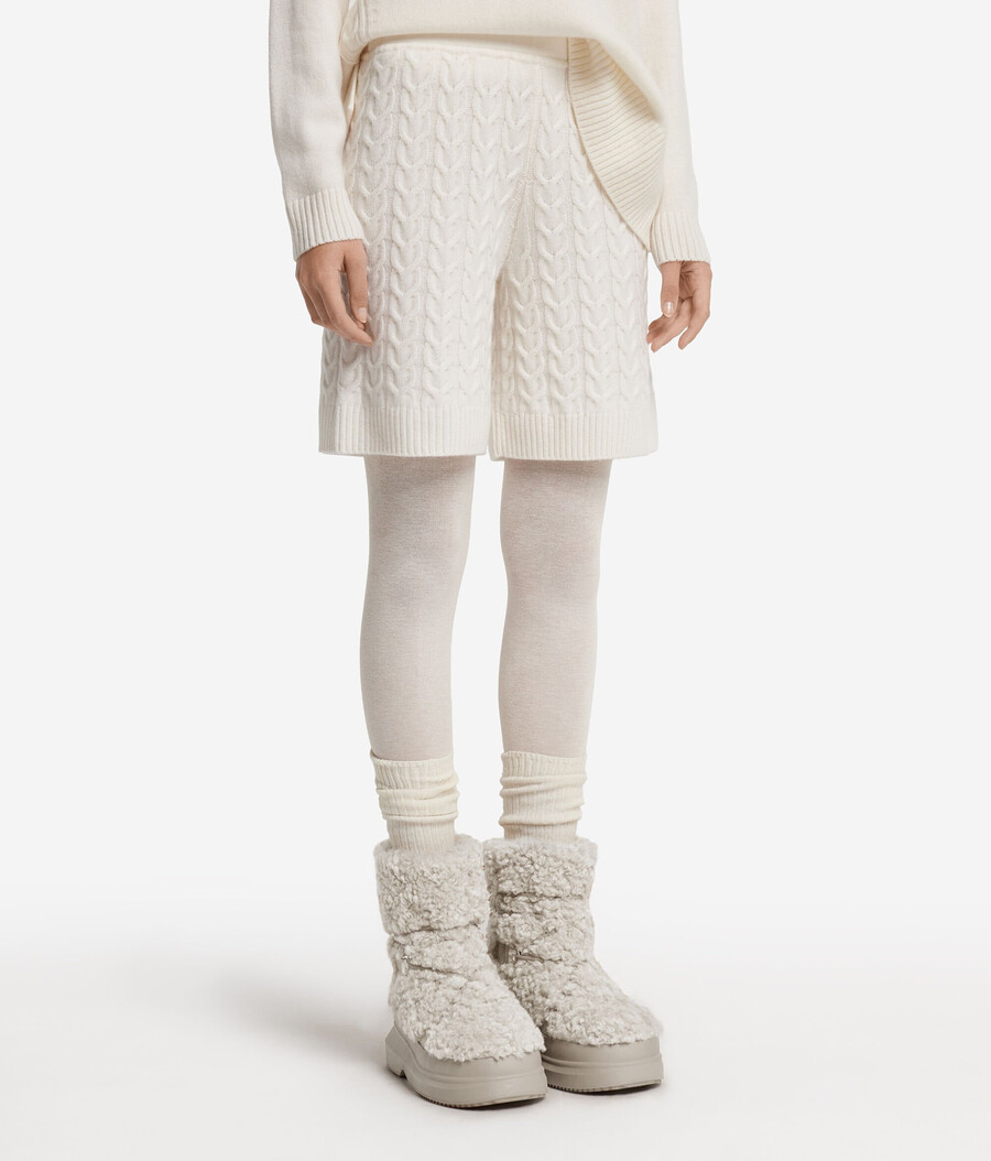 ultraweiche kaschmir-shorts mit zopfmuster