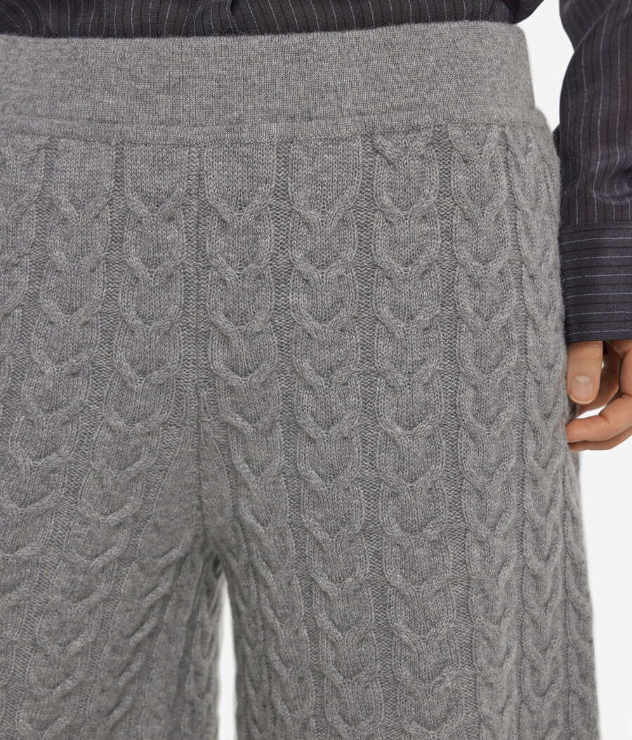 ultraweiche kaschmir-shorts mit zopfmuster