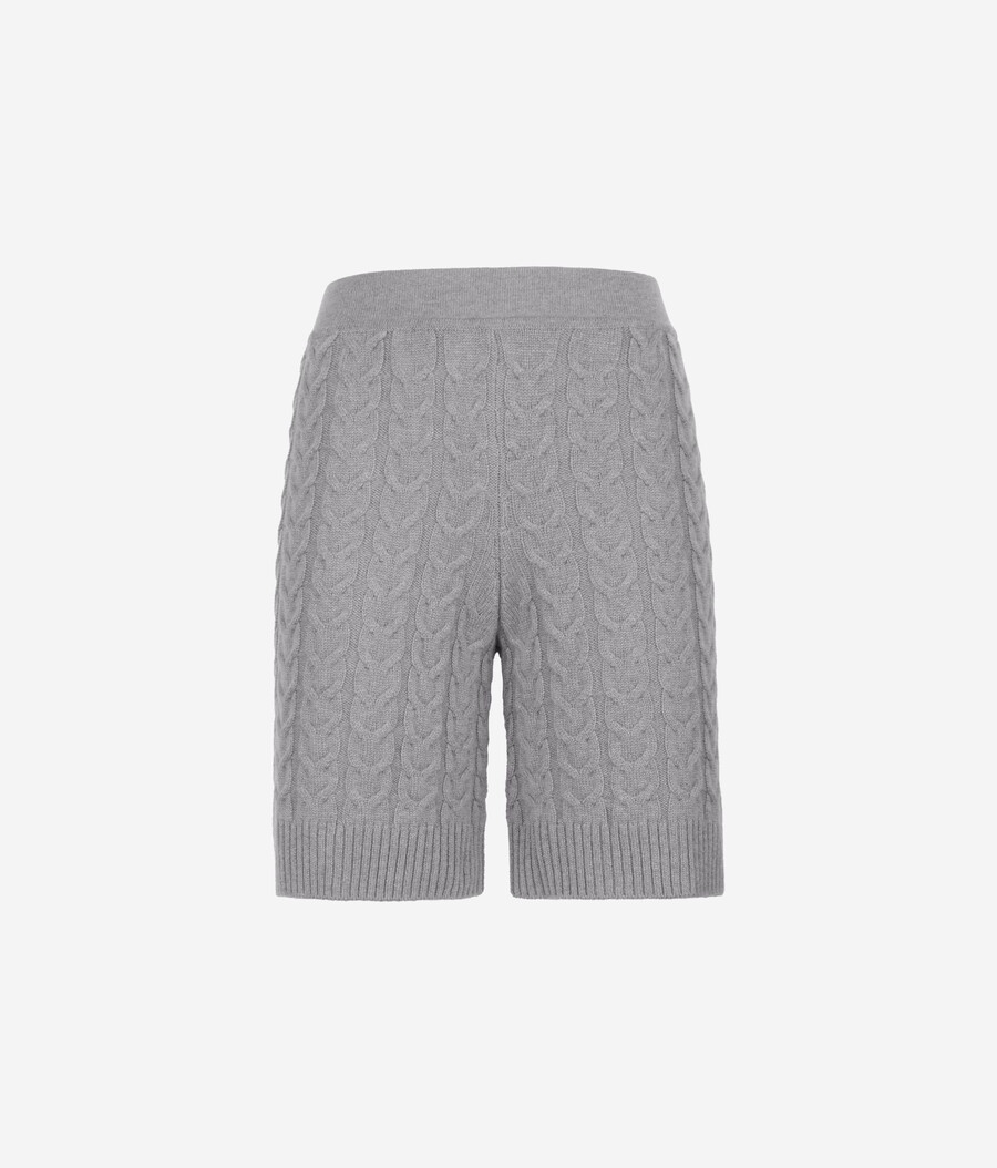 ultraweiche kaschmir-shorts mit zopfmuster