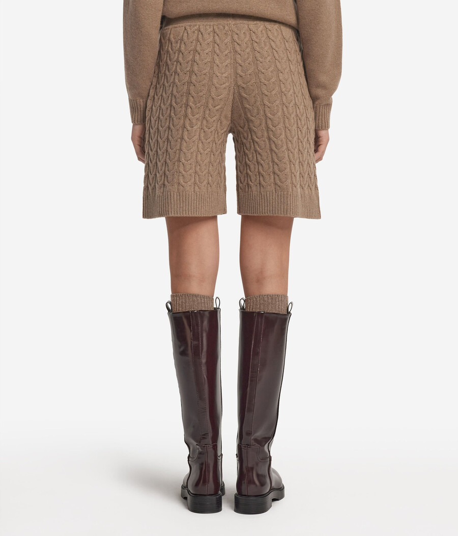 ultraweiche kaschmir-shorts mit zopfmuster