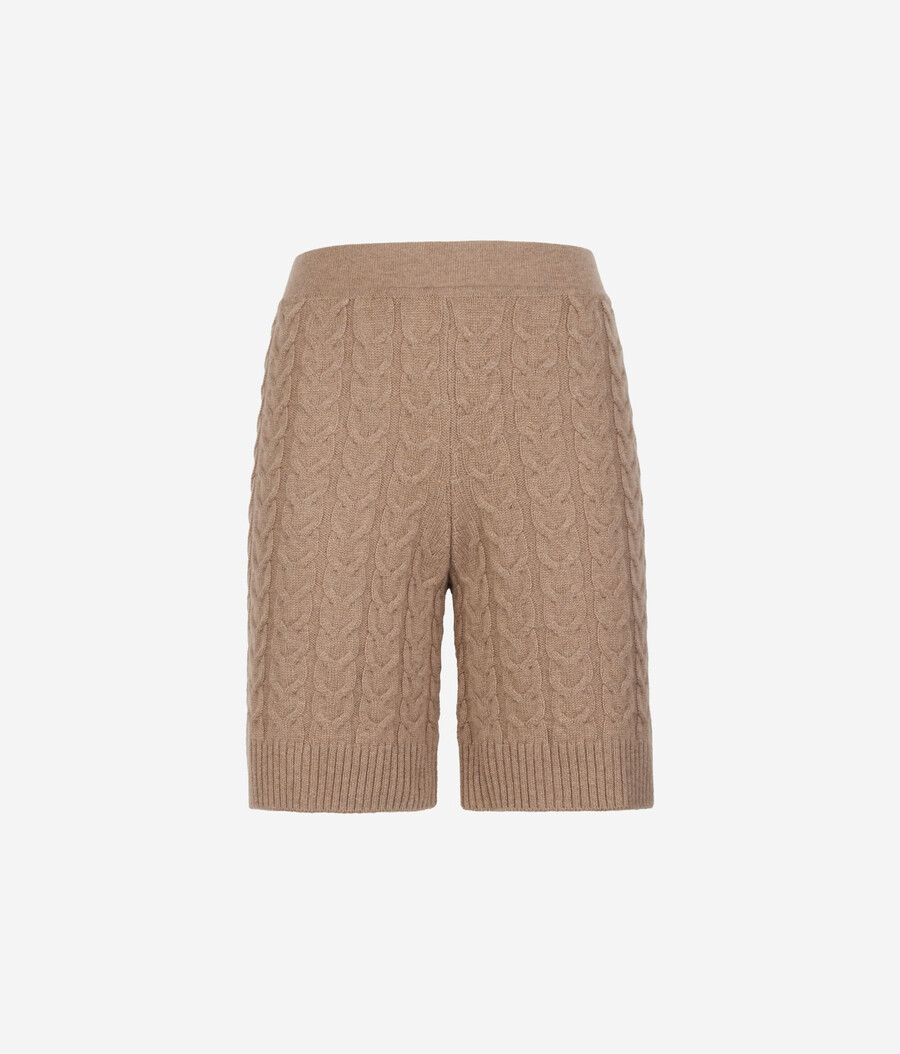 ultraweiche kaschmir-shorts mit zopfmuster