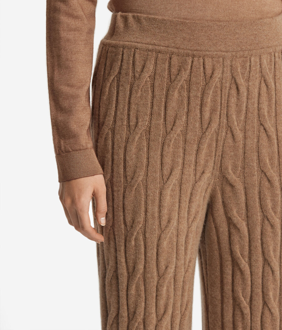 zopfstrickhose aus ultraweichem kaschmir