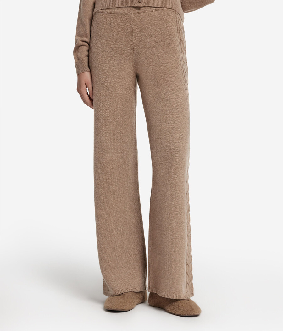 ultraweiche kaschmirhose mit zopfmuster
