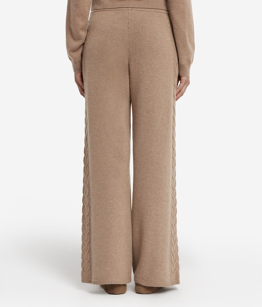 ultraweiche kaschmirhose mit zopfmuster