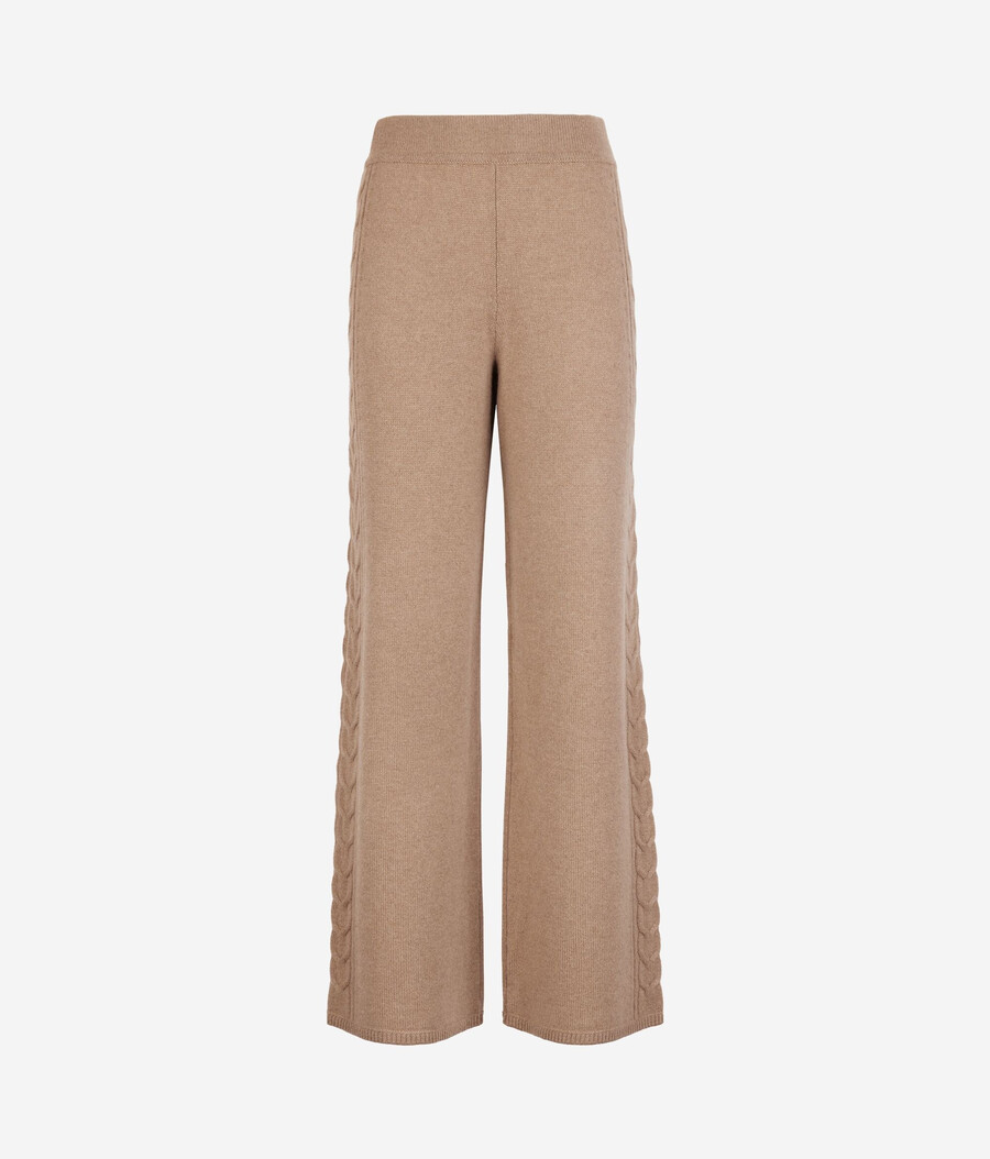 ultraweiche kaschmirhose mit zopfmuster