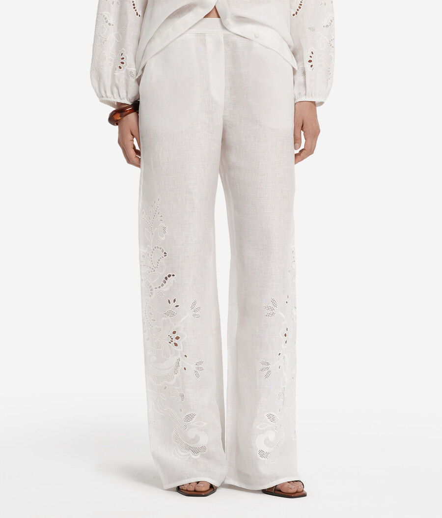 bestickte leinenhose