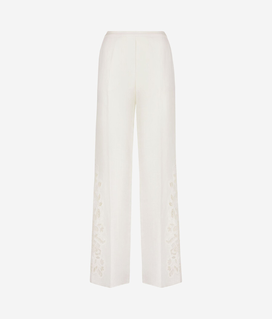 bestickte leinenhose