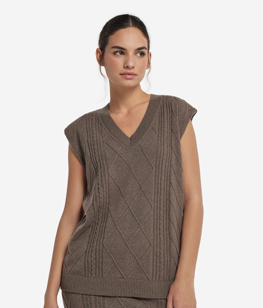 ultraweiche kaschmir-maxi-strickweste mit v-ausschnitt