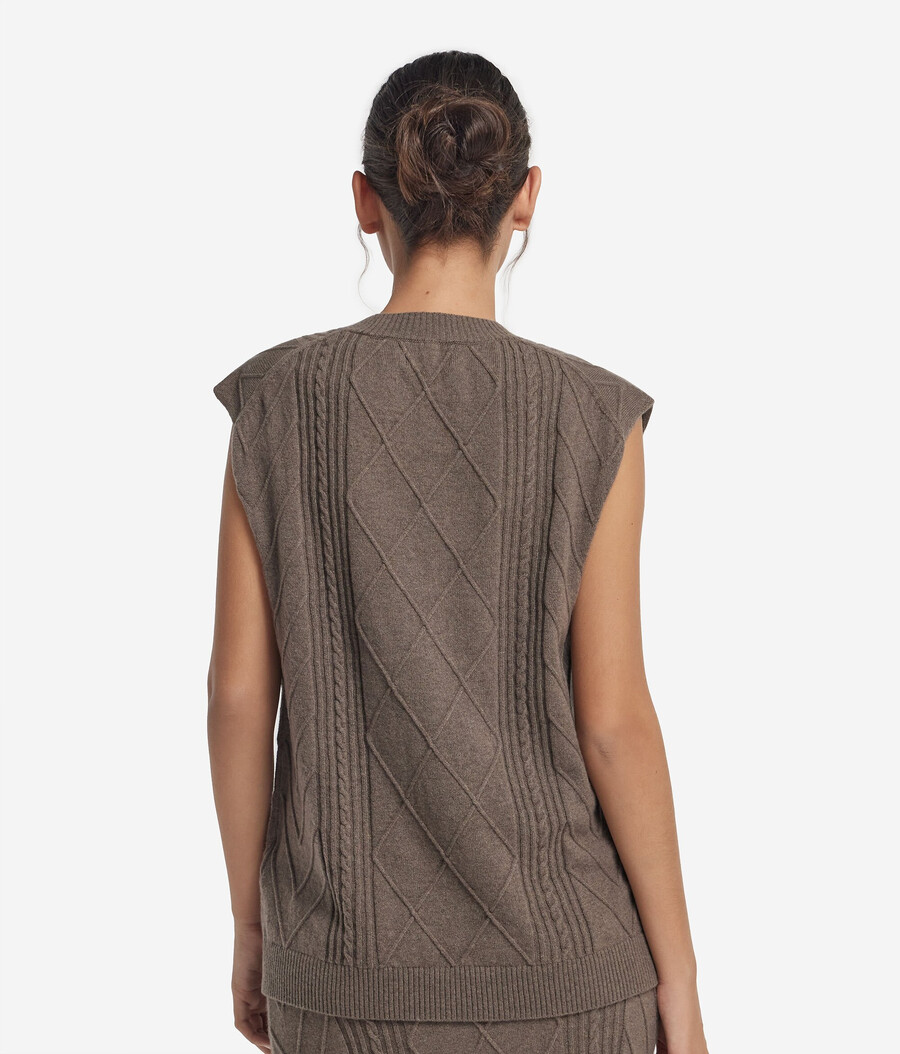 ultraweiche kaschmir-maxi-strickweste mit v-ausschnitt